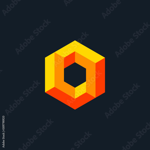 3D logo polygon geometric shape 
