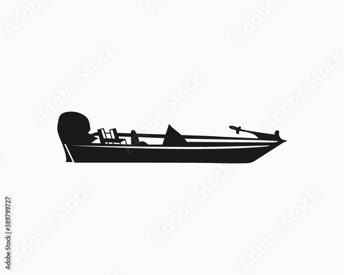 Bass Boat Symbol Sign Icon Printable Vector Illustration
