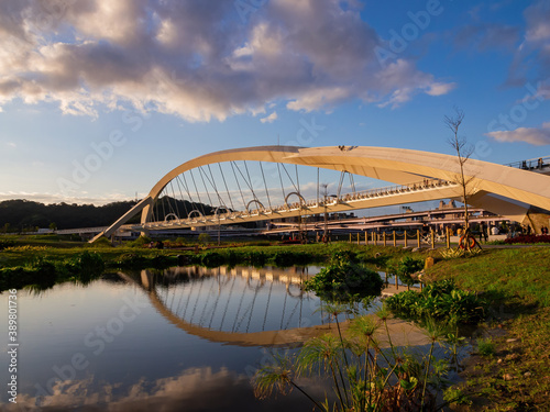 Sunny view of the Yangguang Bridge at Xindian District