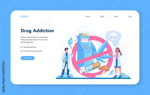 Narcologist web banner or landing page. Professional medical