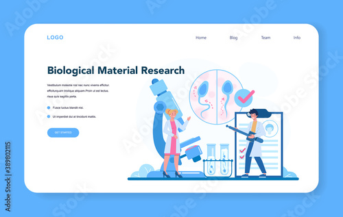 Reproductologist and reproductive health web banner or landing