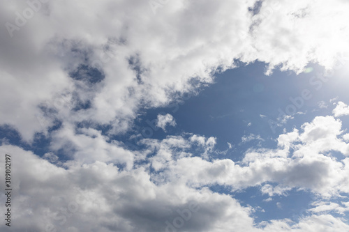 beautiful fluffy clouds and sky background