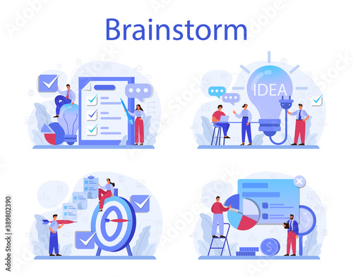 Brainstorm concept set. New idea generation in teamwork