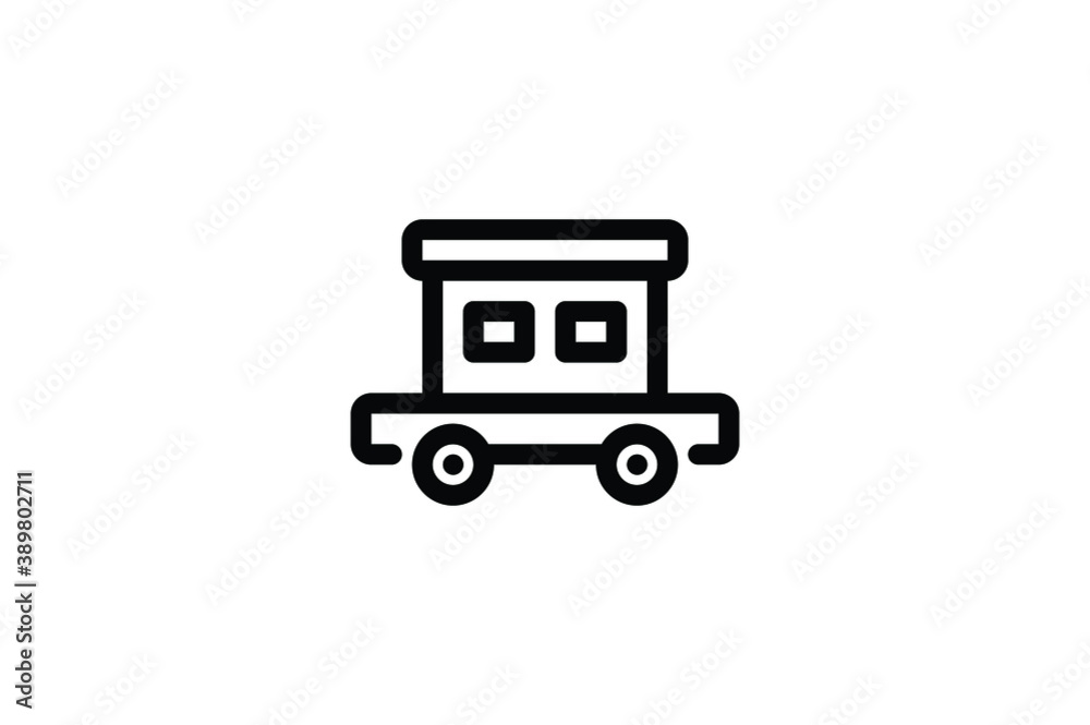 Transportation Outline Icon - House Truck Transportation Outline Icon - House Truck