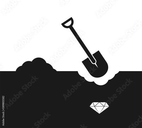 Design of shovel searching diamond