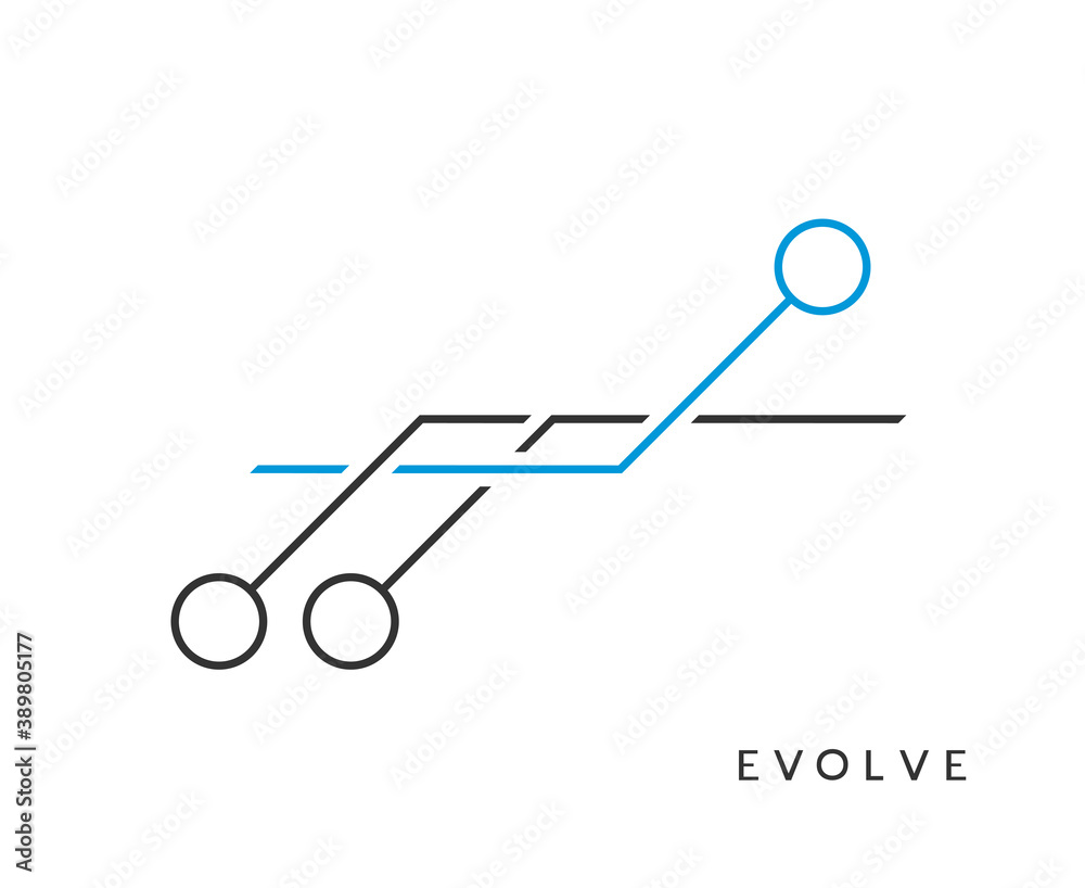 Evolve tech line illustration Evolve tech line illustration