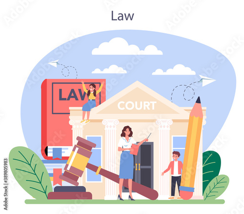Law class concept. Punishment and judgement education. Guilt