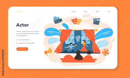 Actor and actress web banner or landing page. Idea of creative people