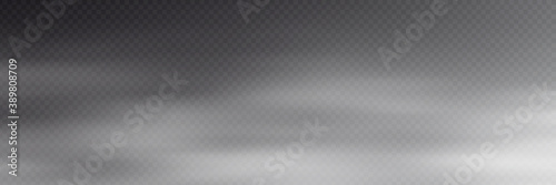 Fog on transparent background, panoramic image, vector background, EPS10