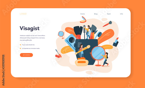 Visagiste web banner or landing page. Beauty center service