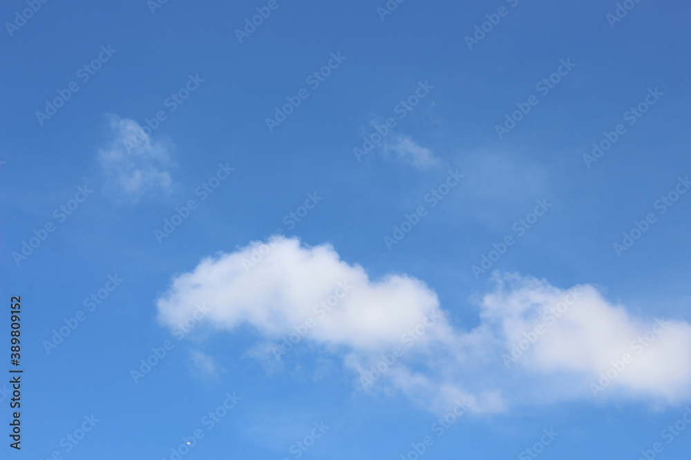 Bright blue sky with white clouds for background or wallpapers