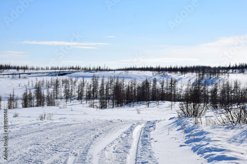 winter road in the Taimyr tundra