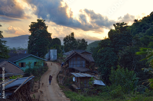 Chiang Rai, Thailand - Yafu Village at Dusk