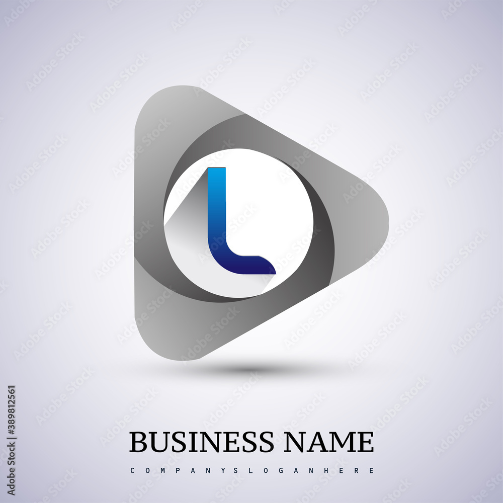 logo letter L rounded in the triangle shape, Vector design template elements for your Business or company identity. logo letter L rounded in the triangle shape, Vector design template elements for your Business or company identity.