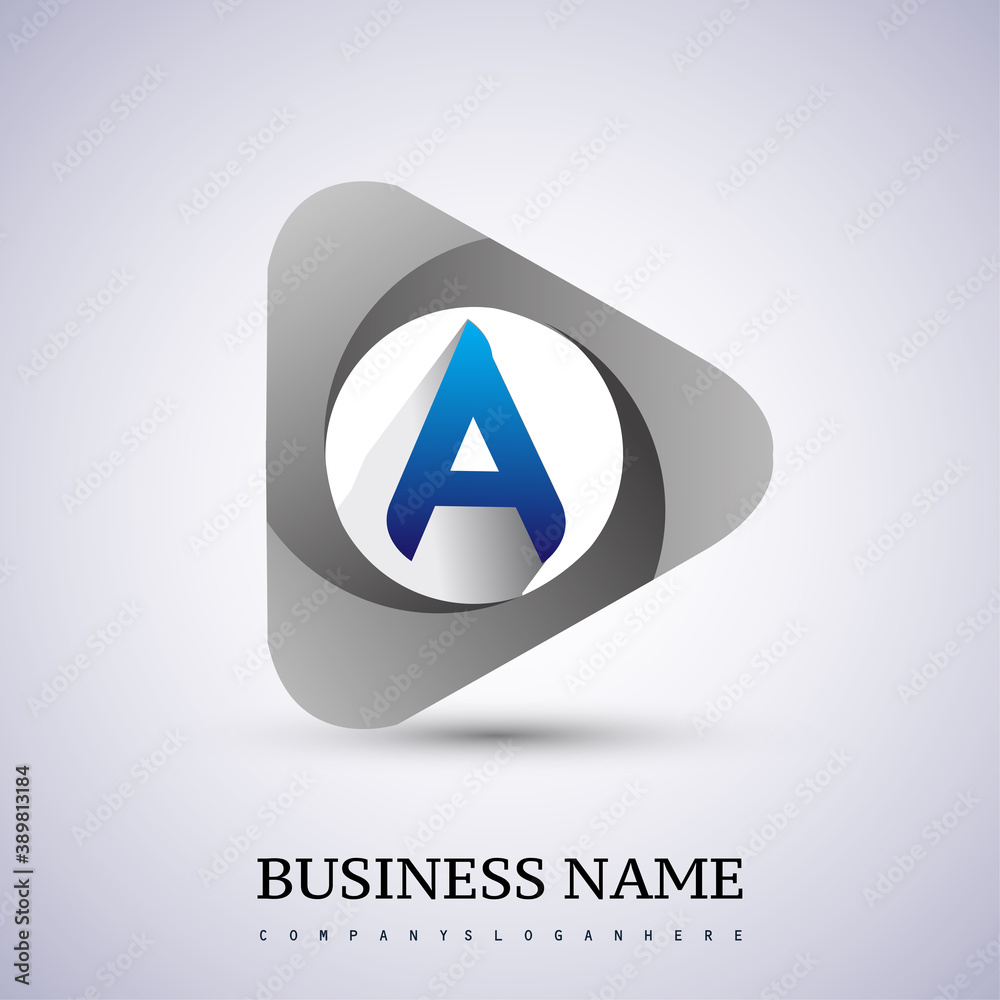 logo letter A rounded in the triangle shape, Vector design template elements for your Business or company identity. logo letter A rounded in the triangle shape, Vector design template elements for your Business or company identity.
