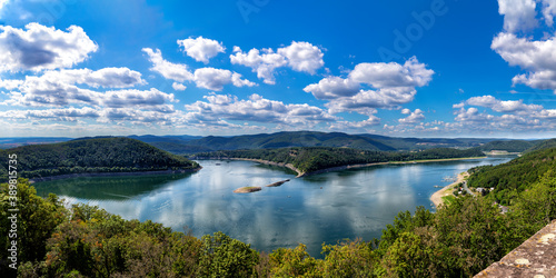 View from Waldeck Castle over the Edersee in northern Hesse, Germany. photo