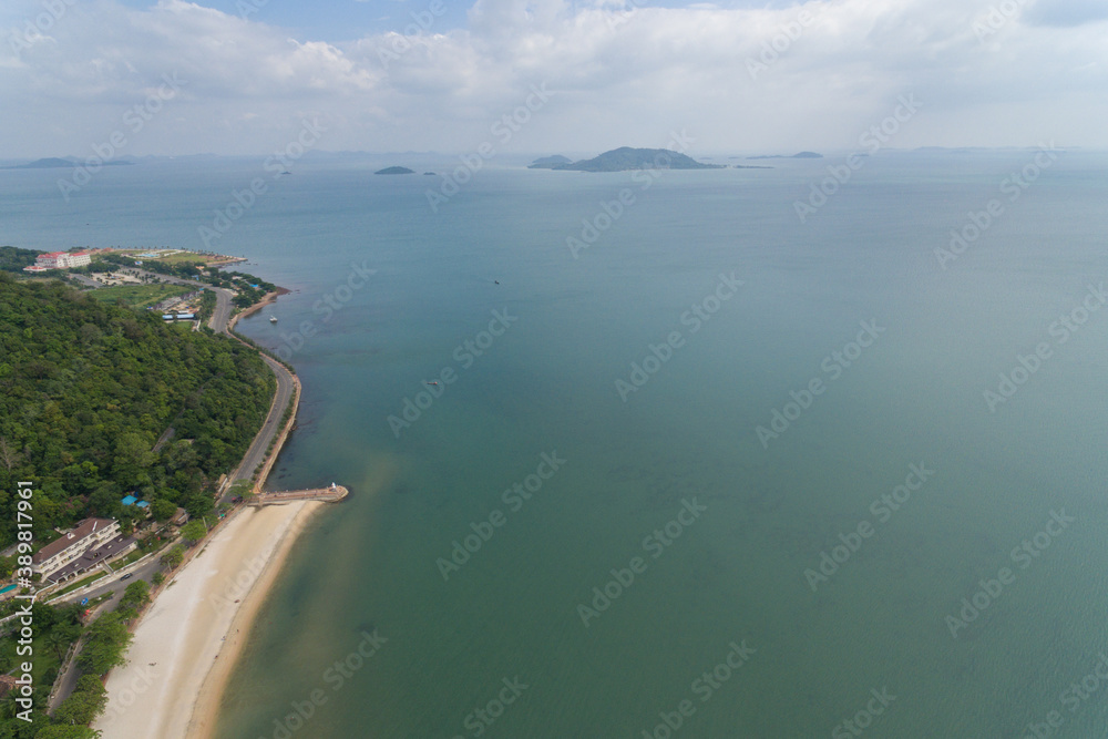 Kep white sand beach in Kampot, Cambodia Asia Aerial Drone Photo Kep white sand beach in Kampot, Cambodia Asia Aerial Drone Photo