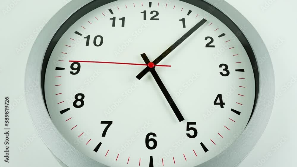 Closeup Gray watch Five o'clock , Time lapse moving fast. Closeup Gray watch Five o'clock , Time lapse moving fast.