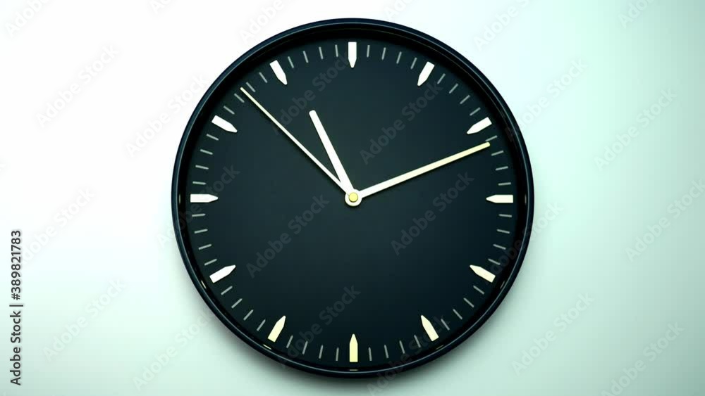 Minimal Black clock isolated on white background. Minimal Black clock isolated on white background.
