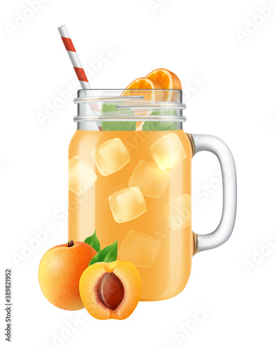 Peach Cocktail Smoothie Composition