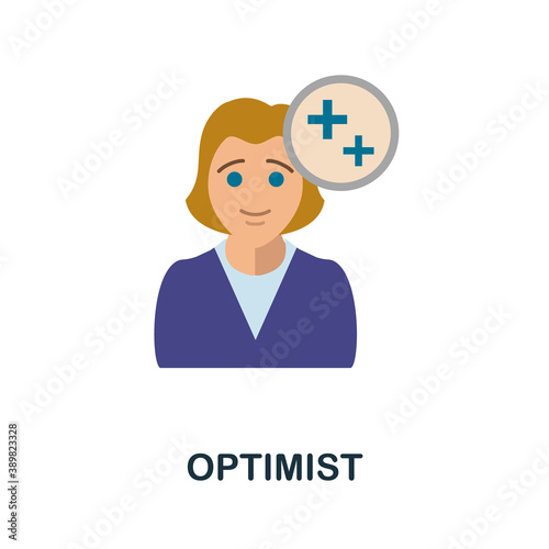 Optimist icon. Simple element from critical thinking collection. Creative Optimist icon for web design, templates, infographics and more
