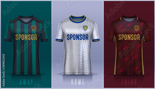 t-shirt sport design template, Soccer jersey mockup for football club. 