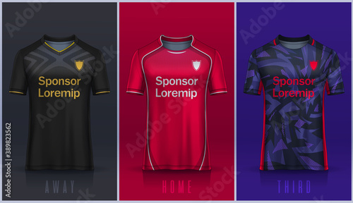 t-shirt sport design template, Soccer jersey mockup for football club. 