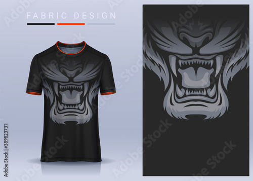 Fabric textile for Sport t-shirt ,Soccer jersey mockup for football club. uniform front and back view.