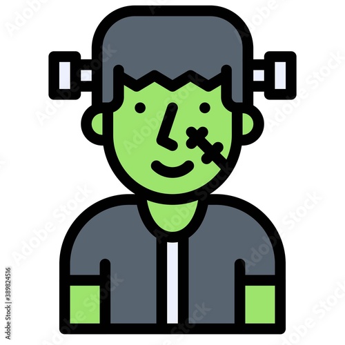 Frankenstein costume icon, Halloween costume party