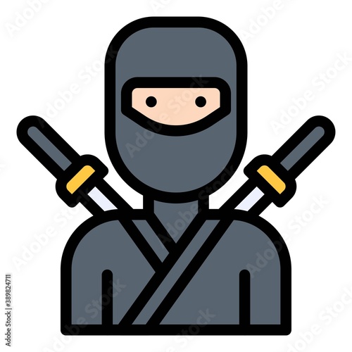 Ninja costume icon, Halloween costume party