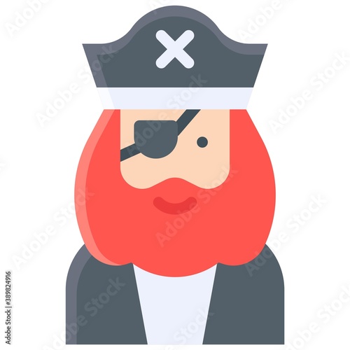 Pirate costume icon, Halloween costume party