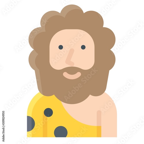 Caveman costume icon, Halloween costume party