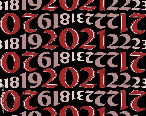 The Seamless red background with numbers.