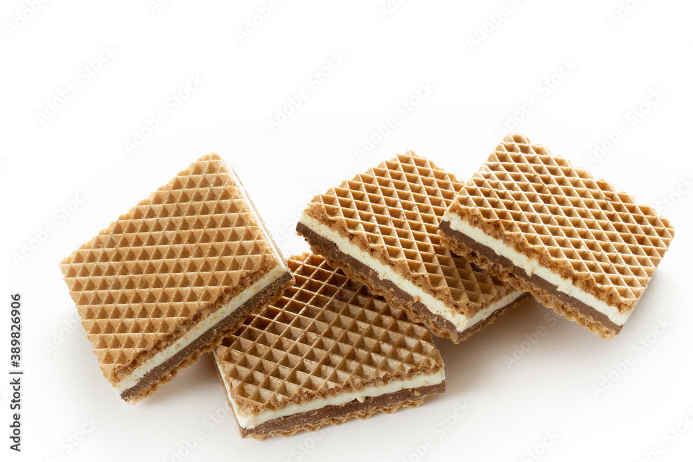 Crispy wafers with chocolate and hazelnut cream Crispy wafers with chocolate and hazelnut cream