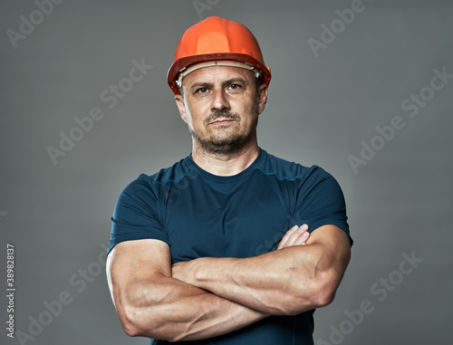 Photographie Construction worker in hardhat