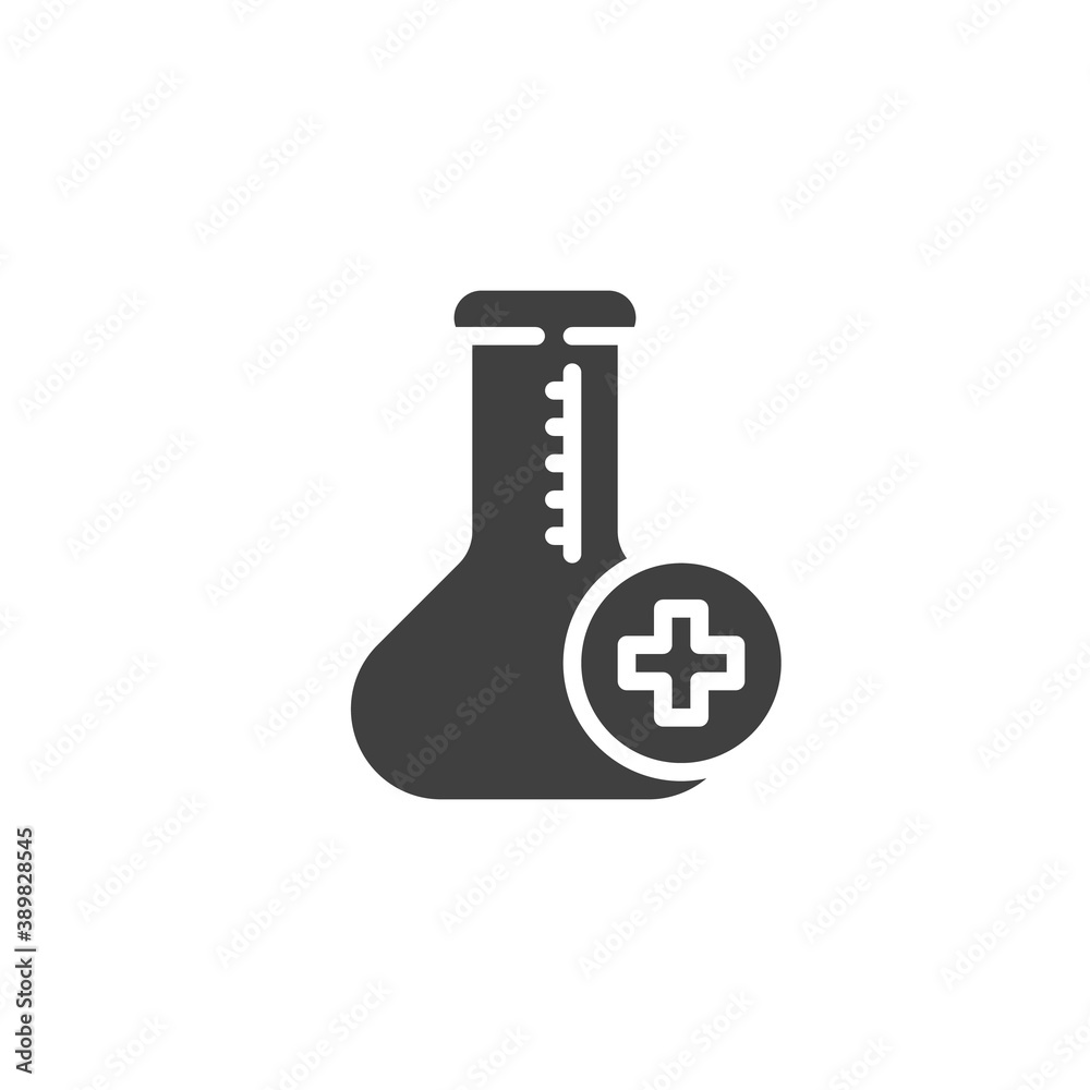 Medical test vector icon. filled flat sign for mobile concept and web design. Laboratory flask plus glyph icon. Medical research symbol, logo illustration. Vector graphics Medical test vector icon. filled flat sign for mobile concept and web design. Laboratory flask plus glyph icon. Medical research symbol, logo illustration. Vector graphics