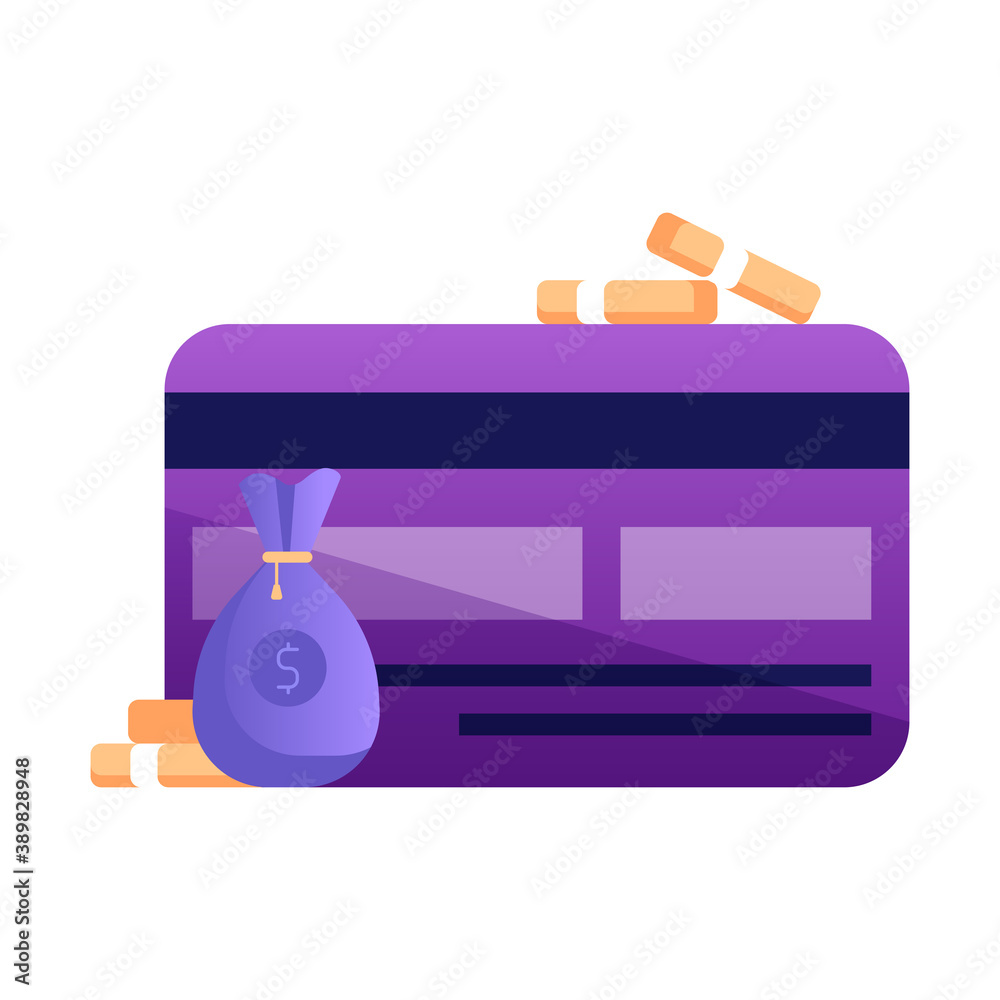 Credit Card Payment Icon in Flat Design