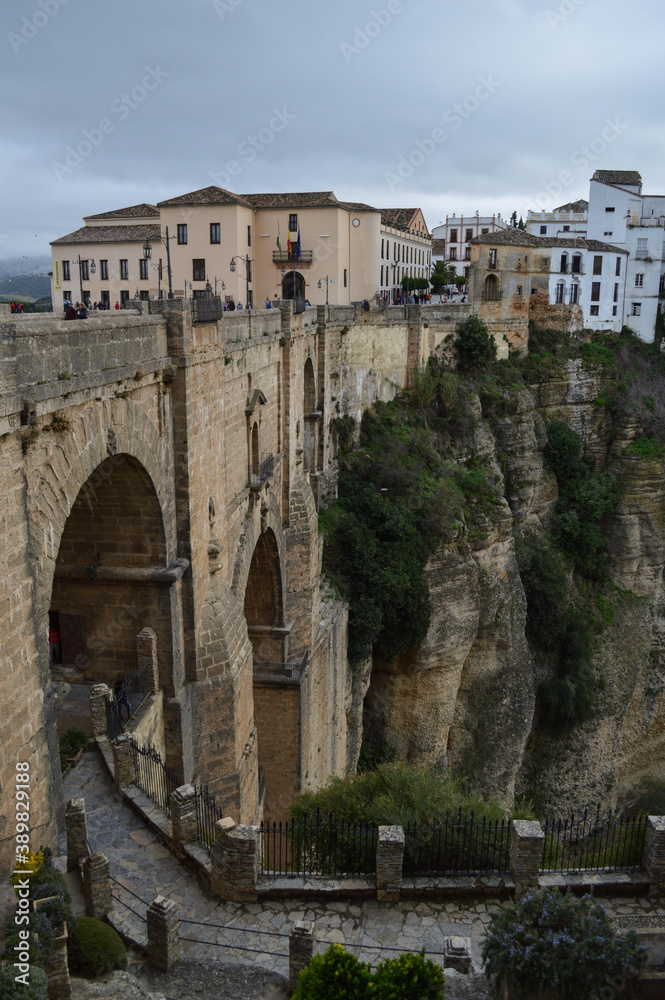 Cliffs, Bridge and Andalusian Houses in Ronda, Spain