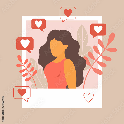 Selfies in social networks, the work of a blogger for likes.