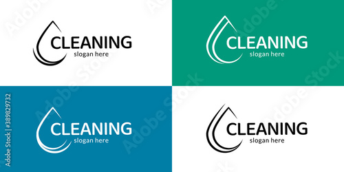 Trendy cleaning service logotype