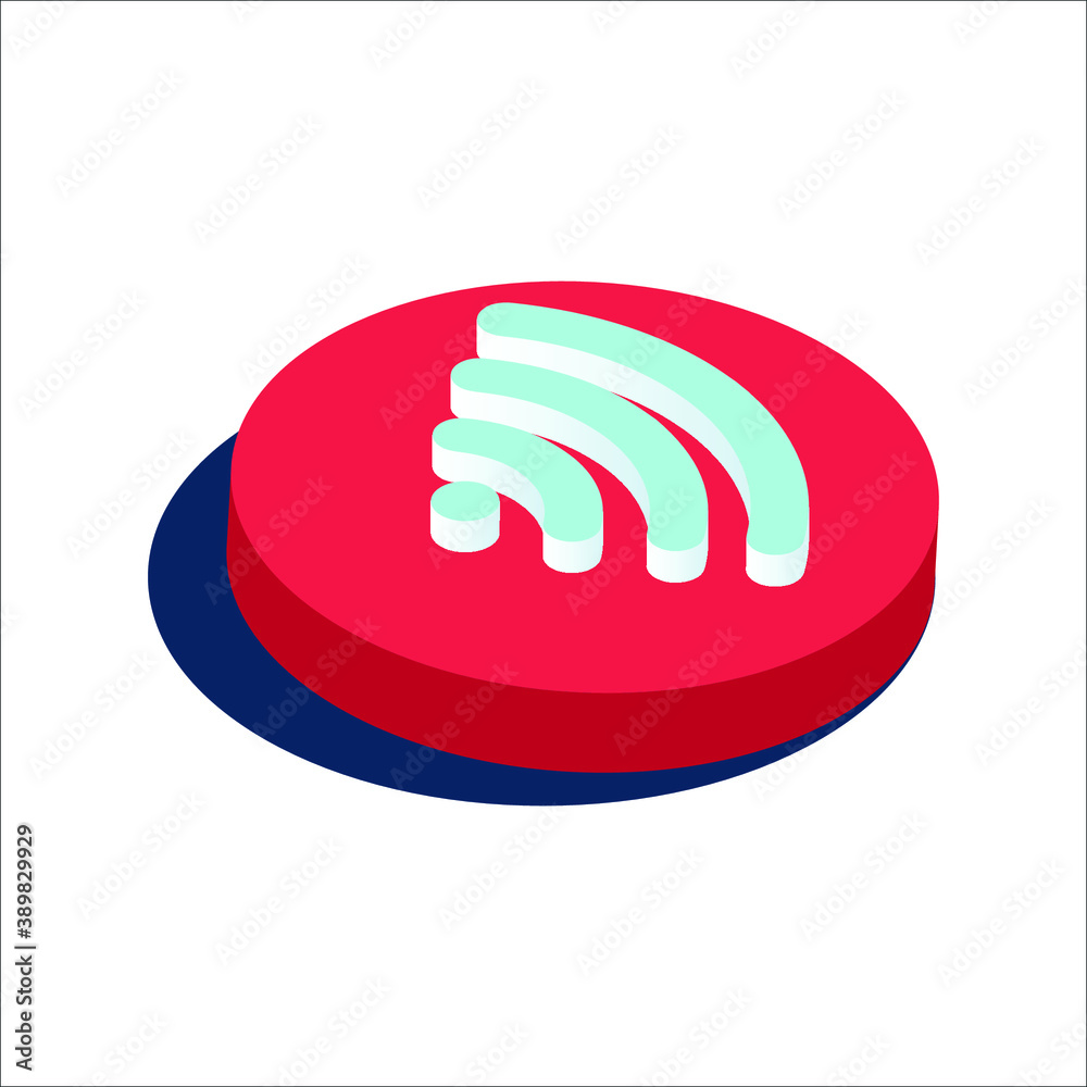 Wi-fi Hotspot Internet Signals 3d isometric icon vector illustratio Wi-fi Hotspot Internet Signals 3d isometric icon vector illustratio