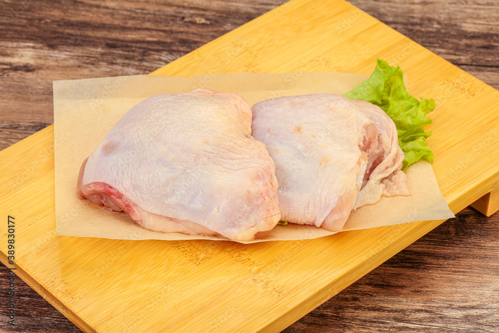 Raw chicken hip for cooking