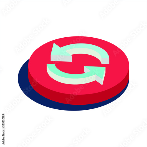  Cricle Recycle Rotate Re do Refresh 3d isometric icon vector illustration