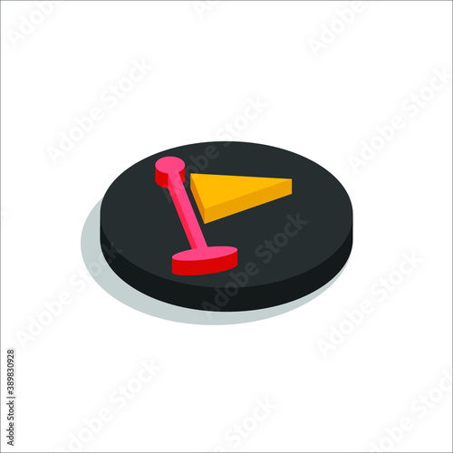 riangle Flag 3d isometric icon vector illustration