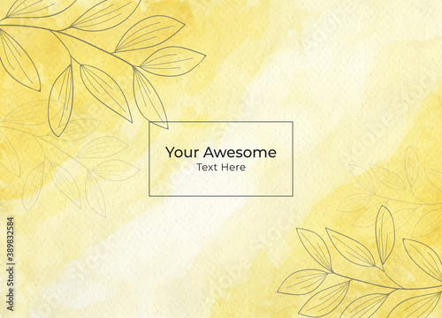 Hand painted abstract yellow watercolor texture background design