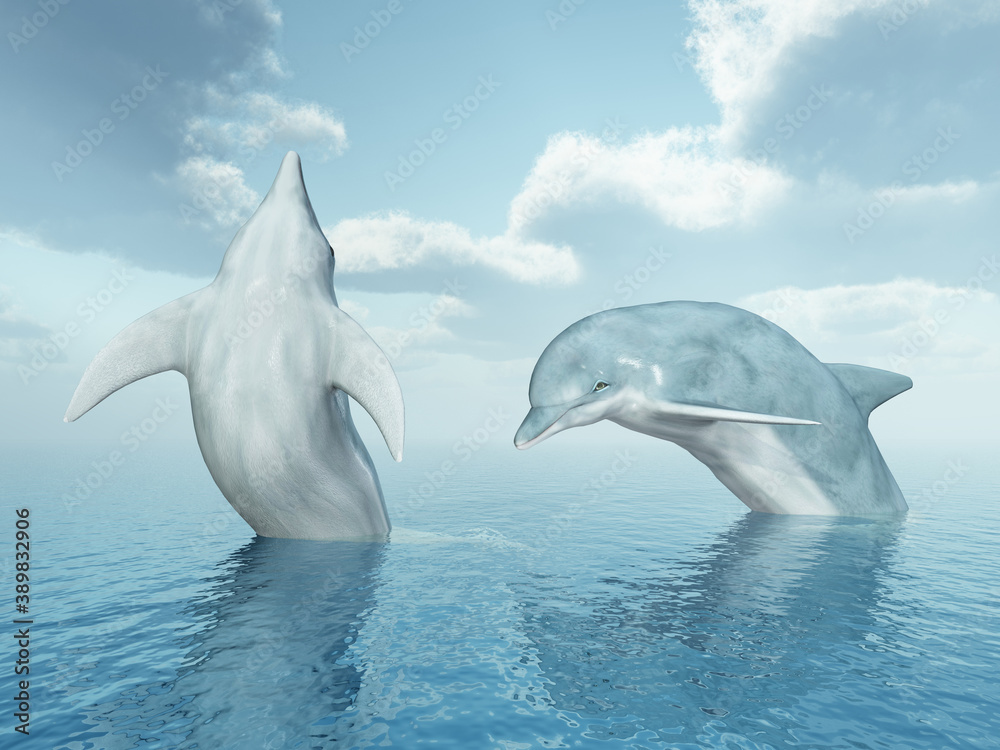 Fototapeta premium Hüpfende Delfine