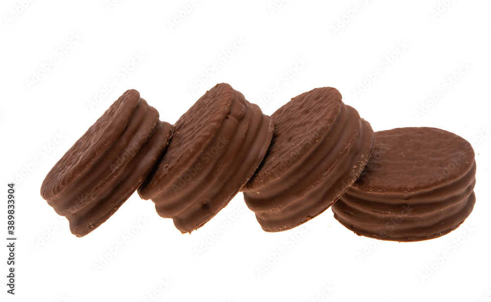cookies in chocolate glaze isolated cookies in chocolate glaze isolated