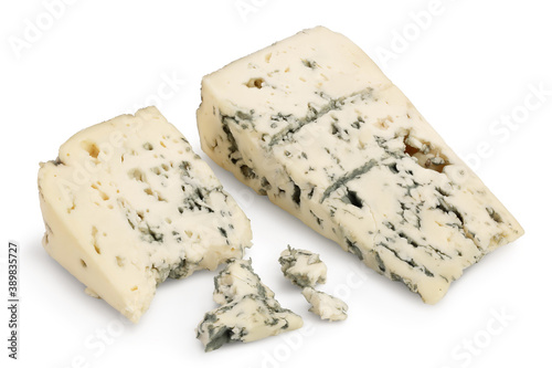 Blue cheese isolated on white background with clipping path and full depth of field.