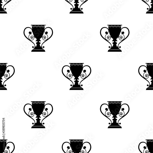 Trophy Icon Seamless Pattern, Winner Award