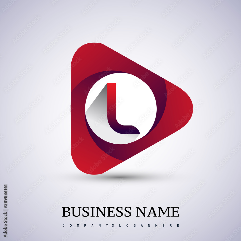 logo letter L red colored in the triangle shape, Vector design template elements for your Business or company identity. logo letter L red colored in the triangle shape, Vector design template elements for your Business or company identity.